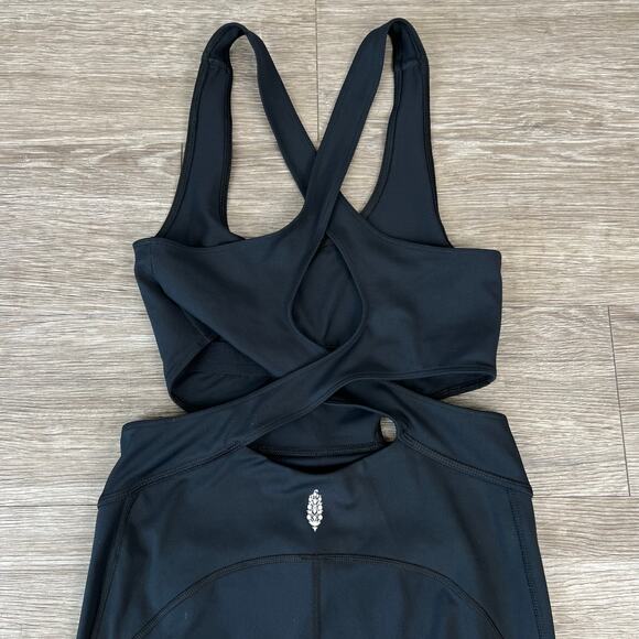 Free People Movement Black Back It Up Onesie Athletic Jumpsuit Bodysuit (Sz XS) - Picture 5 of 8